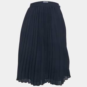 Claudie Pierlot Navy Blue  Plisse Midi Skirt S