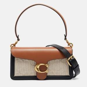 Pre Owned Coach Tri Color Signature Canvas and Leather Tabby 26 Shoulder Bag