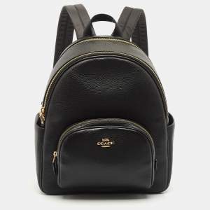 Pre Owned Coach Black Leather Court Backpack
