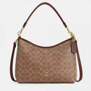 Pre Owned Coach Laurel Signature Canvas Tan/Brown Handbag