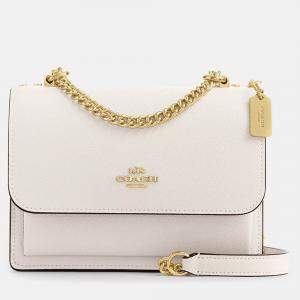 Pre Owned Coach Mini Klare Crossgrain Leather Gold/Chalk Crossbody Bag