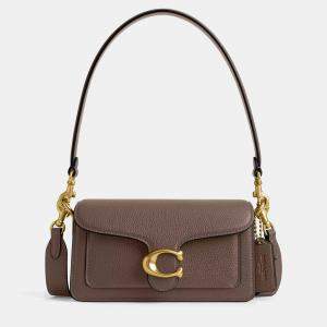 Pre Owned حقيبة كتف كوتش تابّي جلد داكن اللون الحجر 20