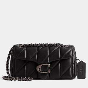 Pre Owned حقيبة كروس كوتش تابى 20 بتطريز جلدي أسود بوسادة