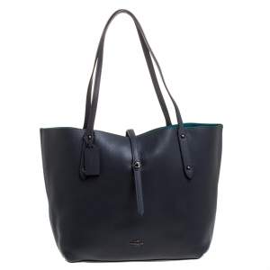 Coach Dark Grey Pebbled Leather Market Tote