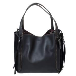 Coach Black Suede and Leather Harmony Shoulder Bag