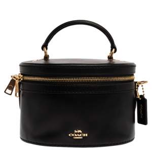 Pre Owned Coach Black Leather Trial Bag