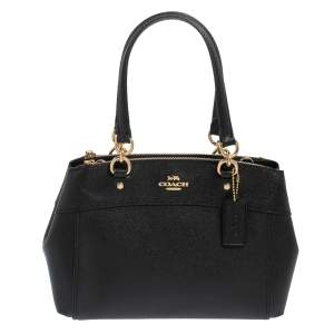 Pre Owned Coach Black Leather Mini Brooke Carryall Satchel