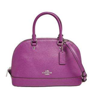 Pre Owned Coach Purple Leather Dome Satchel
