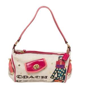 Pre Owned Coach Multicolor Bonnie Cashin Print Canvas And Leather Baguette Shoulder Bag