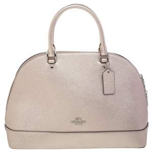Coach Metallic Beige Leather Sierra Satchel