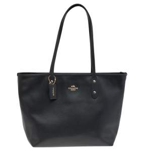 Coach  Black Leather City Zip Tote