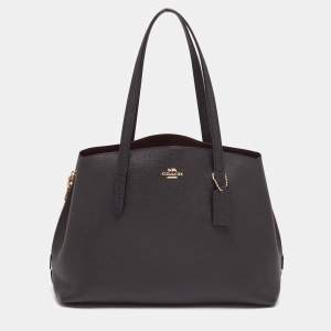Pre Owned Coach Black Leather Charlie Carryall 40 Satchel