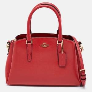 Coach Red Patent Leather Mini Sage Carryall Satchel
