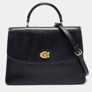 Coach Black Leather Parker Top Handle Bag