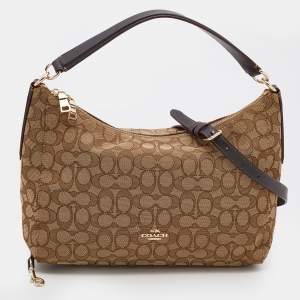 Coach Beige Signature Canvas Convertible Celeste Hobo