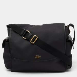 Coach Black Canvas And Leather Messenger Bag
