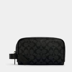 Coach Grey/Black Canvas and Leather Belt bag