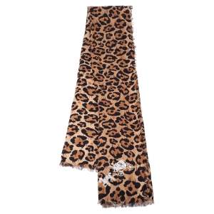 Coach Brown Wild Beast Print Modal Shawl