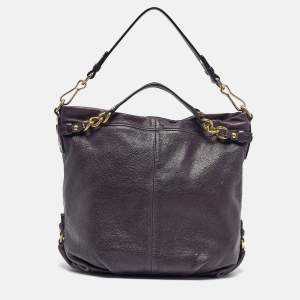 Coach Purple Leather Large Brooke Hobo