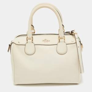 Coach Light Beige Leather Mini Bennett Satchel