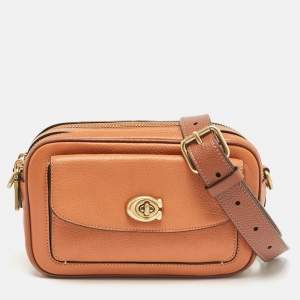 Coach Brick Brown Leather Willow Camera Bag