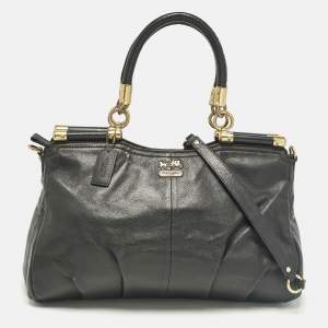 Coach Black Leather Madison Pinnacle Carrie Satchel