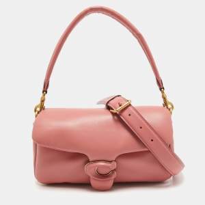 Coach Dark Pink Leather Tabby Pillow 26 Shoulder Bag