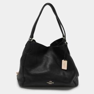 Coach Black Leather Edie 31 Satchel