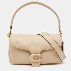 Coach Beige Leather Tabby Pillow 26 Shoulder Bag