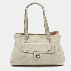 Coach Grey Leather Front Pocket Tote