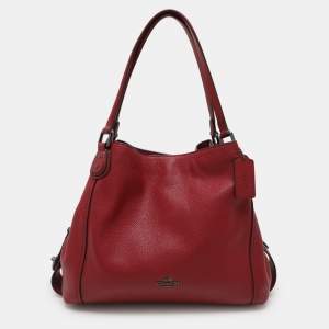 Coach Red Leather Edie Shoulder Bag
