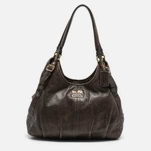 Coach Dark Brown Leather Madison Hobo