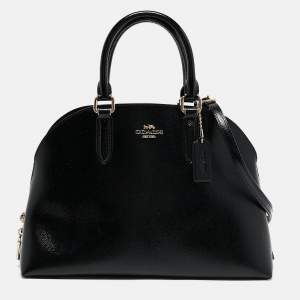 Coach Black Patent Leather Quinn Dome Bag