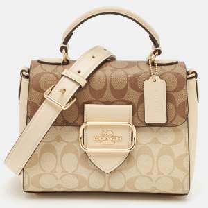 Coach Tricolor Signature Coated Canvas Morgan Top Handle Bag