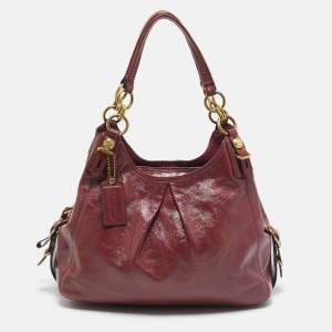 Coach Fuchsia Patent Leather Maggie Mia Shoulder Bag
