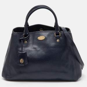 Coach Navy Blue Leather Margot Carryall Satchel