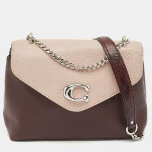 Coach Burgundy/Pink Leather Tammie Shoulder Bag