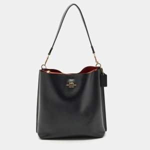 Coach Black Leather Mollie Bucket Bag