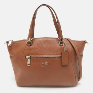 Coach Brown Pebbled Leather Prairie Satchel