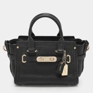 Coach Black Leather Swagger 20 Tote