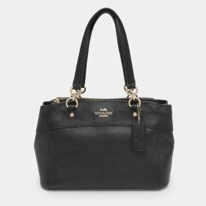 Coach Black Leather Mini Brooke Carryall Satchel