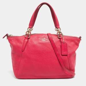 Pre Owned Coach Pink Leather Small Kelsey Satchel