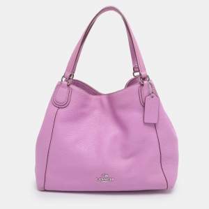 Pre Owned Coach Pink Leather Edie Shoulder Bag