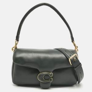 Pre Owned Coach Dark Green Leather Tabby Pillow 26 Shoulder Bag