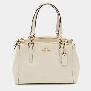 Pre Owned Coach Off White Leather Christie Carryall Satchel