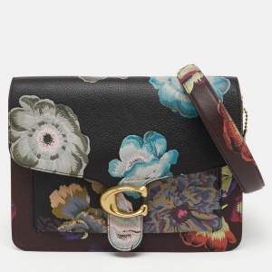 Pre Owned Coach Multicolor Floral Print Leather Tabby Shoulder Bag