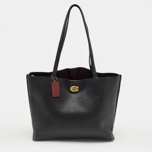 Pre Owned Coach Black Leather Willow Tote