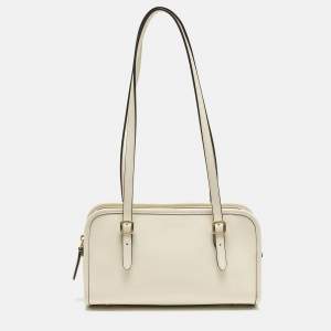 مملوكة مسبقًا Coach White Leather Restored Swing Zip Bag