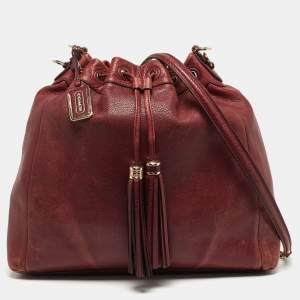 مملوكة مسبقًا Coach Madison Drawstring Red Leather Shoulder Bag