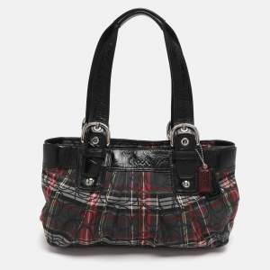 مملوكة مسبقًا Coach Poppy Multicolor/Black Signature Canvas and Patent Leather Tote